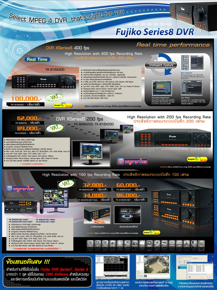 FUJIKO CCTV Series8 DVR  กล้องวงจรปิด ฟูจิโกะ